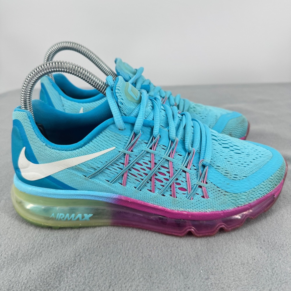 Nike Air Max 2015 GS 5Y Teal Blue Lagoon Copa Pink Running Shoes 705458-400